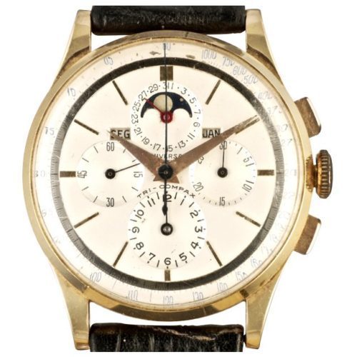 1950 Universal tri-Compax 18k gold case ref. 12296