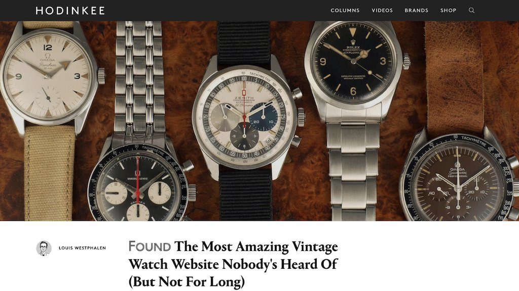 Press - Amazing Vintage Watch Website - Timeline Watch