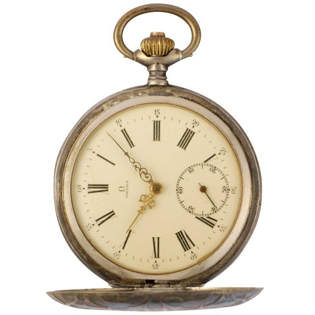 1906 Omega artistic Hunter case pocket watch