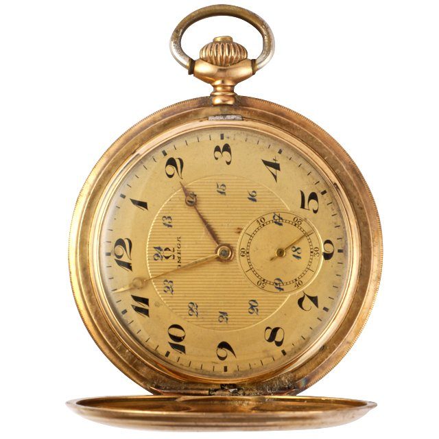 1931 Omega gold hunter pocket watch